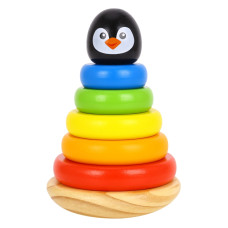 Tooky Toy Wooden Penguin Pyramid Puzzle