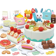 Woopie Confectionery Cutting Birthday Cake + Tea Set 85 pcs.
