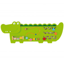 Viga Toys Izglītojošs manipulatīvais sensorais koka krokodilu dēļa FSC Montessori sertifikāts