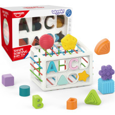 Woopie Гибкий сенсорный сортировщик кубиков BABY для детей, разноцветные фигуры с алфавитом, 15 шт.