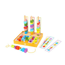Tooky Toy Shapes and Colors Puzzle 2in1 Threading Blocks 68 pcs.