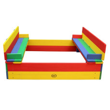 AXI Ella Rainbow Covered Wooden Sandbox with Benches