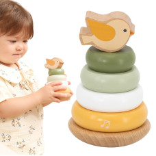 Viga Toys VIGA PolarB Drewniana Piramidka Edukacyjna - Ptaszek