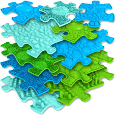 Woopie Orthopedic Sensory Mat Puzzle 11 pcs. - Color Blue/Green