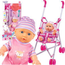 Woopie ROYAL Baby Doll with Babysitter Stroller + Feeding Set