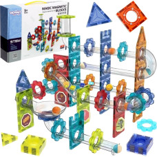 Woopie 3D magnētiskie klucīši, mācību komplekts, bumbu trase, 113 gab.
