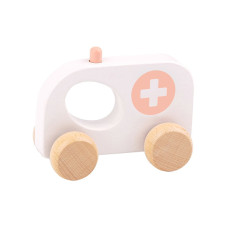 Tooky Toy Wooden Pushing Ambulance Car for Children