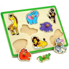 Viga Toys Wooden Puzzle Animals ZOO Jigsaw