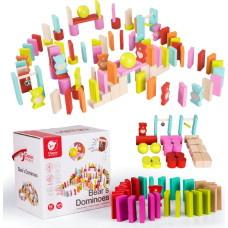 Classic World Wooden Dominoes for Children Teddy Bears 105 pcs.