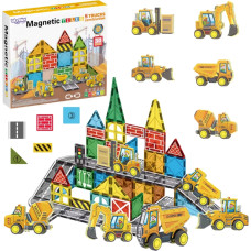 Woopie Zestaw Klocków Magnetycznych z Pojazdami Budowlanymi