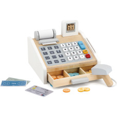 Viga Toys VIGA Wooden Shop cash register, gray and white