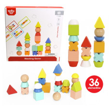 Tooky Toy Wooden Blocks Puzzle Game 24 Patterns 36 pcs.