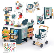 Smoby Maximarket Electronic Cash Register Cart with Scanner, Scale and Refrigerator