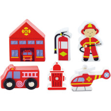 Viga Toys Viga Set of figures - Fire Department - Train accessories