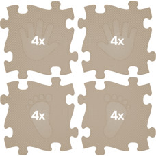 Woopie Ortopēdiskais sensorais paklājiņš Puzle rokām un kājām 16 gab. - Bēša krāsa