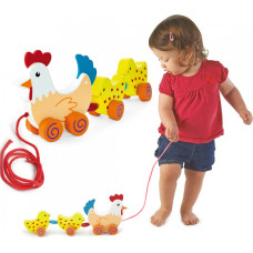 Viga Toys VIGA Vilkšanas komplekts Gailene ar vistām 36 cm