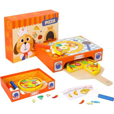 Tooky Toy Wooden Pizza Set Patterns 39 pcs. FSC certified