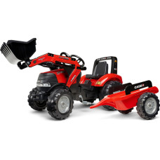 Falk Pedal Tractor Case with Bucket and Trailer Red for 3 years