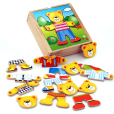 Viga Toys Деревянный пазл Viga Развивающий пазл Одень плюшевого мишку для мальчика