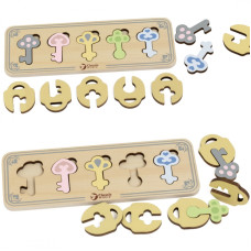 Classic World Koka Montessori sensoro atslēgu un slēdzeņu puzle
