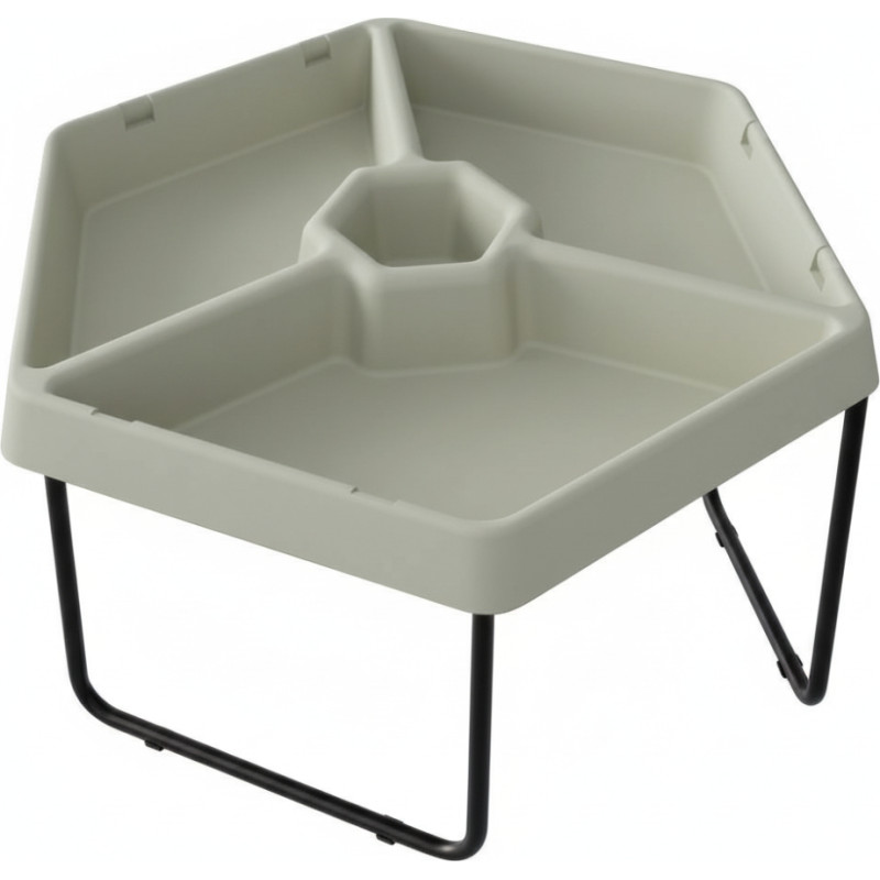 Masterkidz Sześciokątny Stolik Do Zabawy Piaskiem i Wodą 3 Komory Regulowana Wysokość