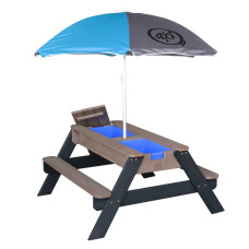 AXI Nika piknika galds ar smilšu/ūdens traukiem un lietussargu