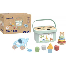 Tooky Toy Box Sorter Box 3in1 Blocks Pyramid Elephant