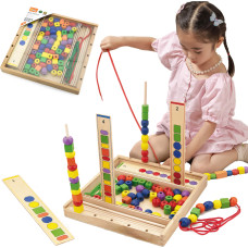 Viga Toys VIGA Wooden Educational Game Logical Beads 104 Montessori elements