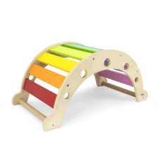 Viga Toys VIGA Koka šūpuļtilts 2in1 MONTESSORI Rainbow Swing