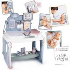 Smoby Baby Care medicīnas centrs leļļu kopšanai ar elektronisko planšetdatoru + 24 piederumiem.
