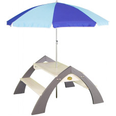 AXI Daudzfunkcionāls koka komplekts galds + soliņi + lietussargs