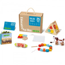 Tooky Toy Izglītojošs Montessori Box Puzles finierzāģa šķirotājs vītnes 6in1 no 19 mēnešiem