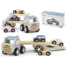 Viga Toys VIGA Wooden trailer with PolarB cars