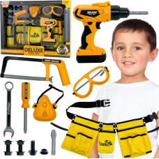 Woopie Zestaw Narzędzi Małego Majsterkowicza Gogle Wkrętarka Pas Na Narzędzia 16el.