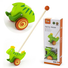 Viga Toys Koka dinozauru stūmējs