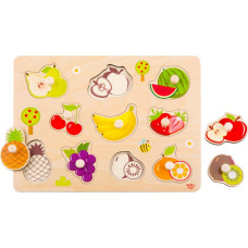 Tooky Toy Montessori Jigsaw Puzzle With Fruit Pins