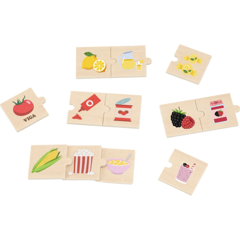 Viga Toys VIGA Puzzle Set Discover the Connections Between Nature and Food