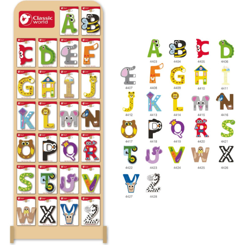 Classic World Set of Wooden Letters + Display 70 elements