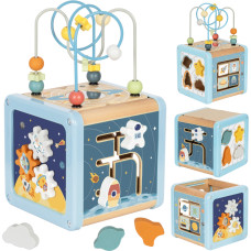 Tooky Toy Wooden Activity Cube Space Sorter Maze