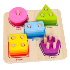 Tooky Toy Wooden Geometric Sorter Learning Shapes Counting