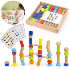 Viga Toys VIGA Koka ģeometrisko Blocks Puzle 52 gab.