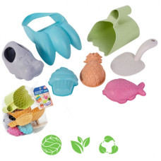 Woopie GREEN Sand Set with Claws 7 pcs. BIODEGRADABLE ORGANIC MATERIAL