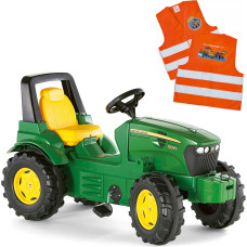 Rolly Toys John Deere Pedal Tractor + Free Reflective Vest for Kids