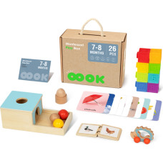 Tooky Toy Box XXL Box Montessori izglītojošs 6in1 sensors 7-8 mēneši