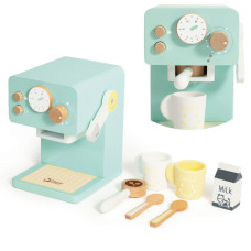 Classic World Wooden Coffee Machine Set for Children 7 pcs.