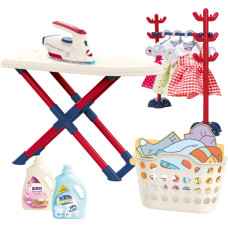 Woopie Set XXL Ironing Board with Iron, Hanger, Laundry Basket and Clothes 14 pcs.