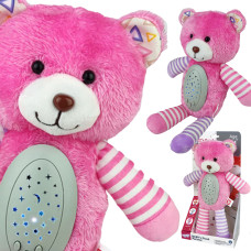Woopie BABY mīsta rotaļlietu guļamprojektors 2in1 rozā lācītis — 10 šūpuļdziesmas