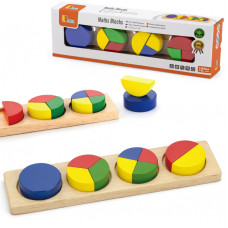 Viga Toys Koka puzle Viga matemātiskie bloki frakcijas 11 Montessori elementi