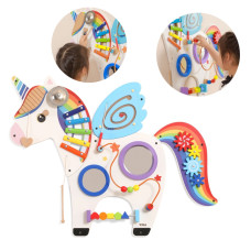 Viga Toys Viga Wooden Sensoro Manipulative Board Unicorn FSC Montessori sertifikāts