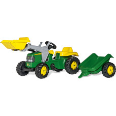 Rolly Toys Педальный трактор John Deere с ковшом и прицепом 2-5 лет.